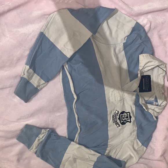 small/medium white and blue campus crew crop long sleeve 🤍💙🤍 - Picture 3 of 4